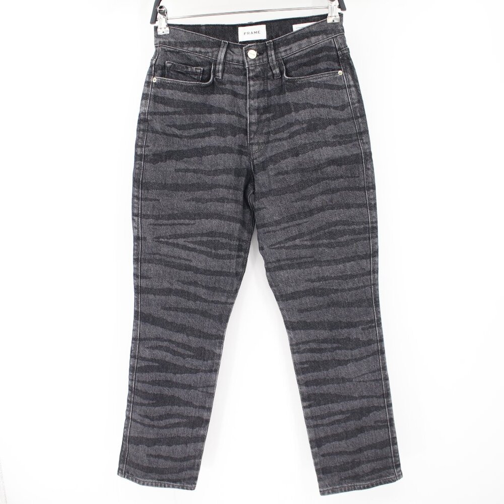 NWOT frame jeans womens 27 le pixie sylvie slender straight striped animal print